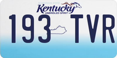 KY license plate 193TVR