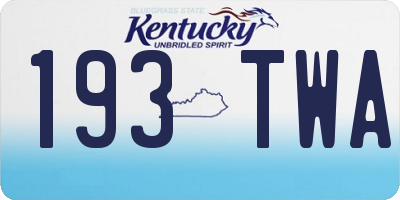 KY license plate 193TWA