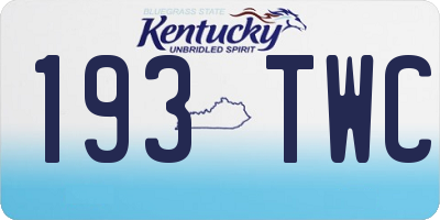KY license plate 193TWC