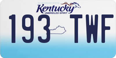 KY license plate 193TWF
