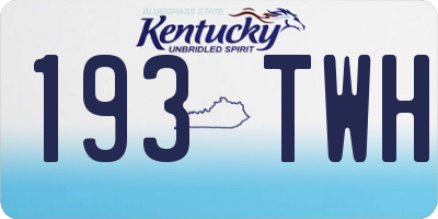 KY license plate 193TWH