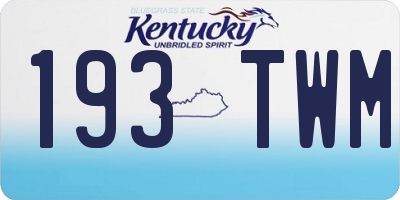 KY license plate 193TWM
