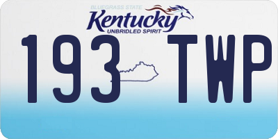 KY license plate 193TWP