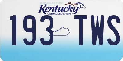 KY license plate 193TWS