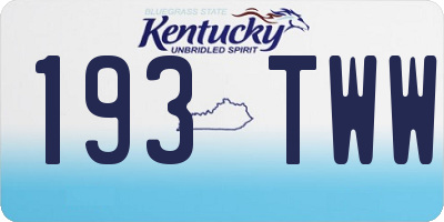 KY license plate 193TWW