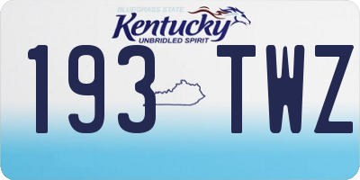 KY license plate 193TWZ