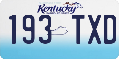 KY license plate 193TXD