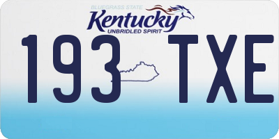 KY license plate 193TXE