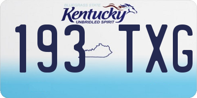KY license plate 193TXG