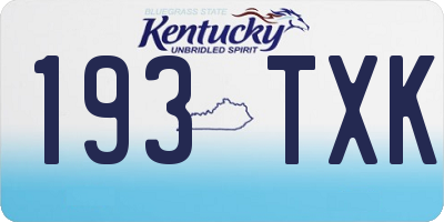 KY license plate 193TXK