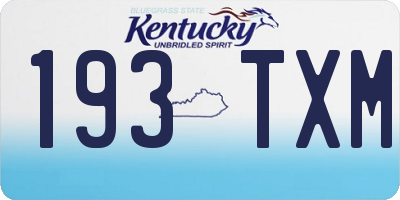 KY license plate 193TXM