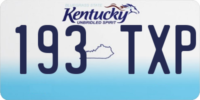 KY license plate 193TXP