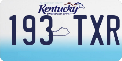 KY license plate 193TXR