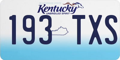 KY license plate 193TXS