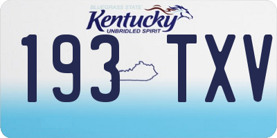 KY license plate 193TXV