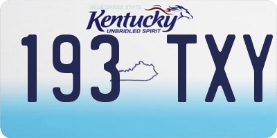 KY license plate 193TXY