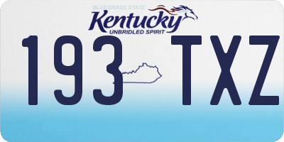 KY license plate 193TXZ