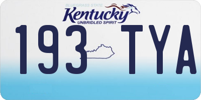 KY license plate 193TYA