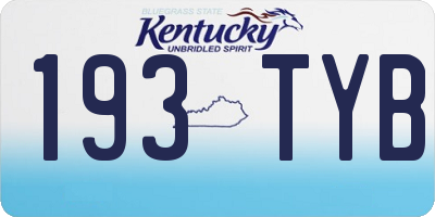 KY license plate 193TYB