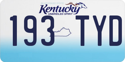 KY license plate 193TYD
