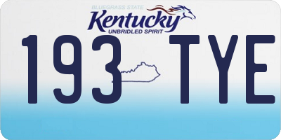 KY license plate 193TYE