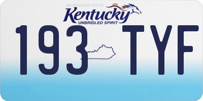KY license plate 193TYF