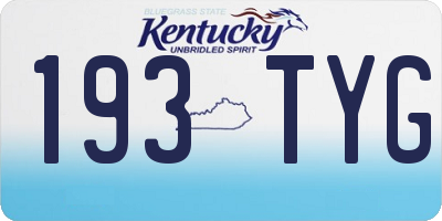 KY license plate 193TYG