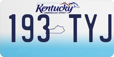 KY license plate 193TYJ