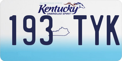 KY license plate 193TYK