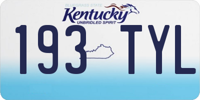 KY license plate 193TYL