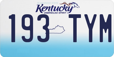 KY license plate 193TYM