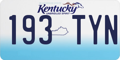 KY license plate 193TYN