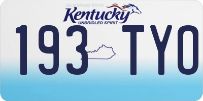 KY license plate 193TYO