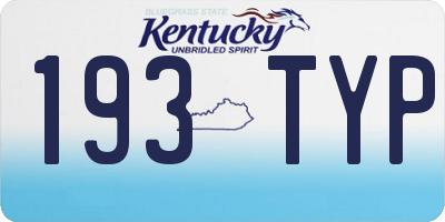 KY license plate 193TYP