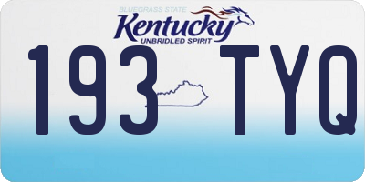 KY license plate 193TYQ