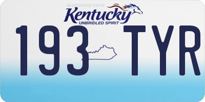 KY license plate 193TYR
