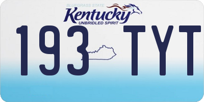 KY license plate 193TYT