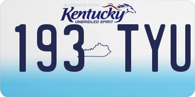 KY license plate 193TYU