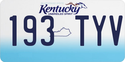 KY license plate 193TYV
