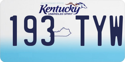 KY license plate 193TYW