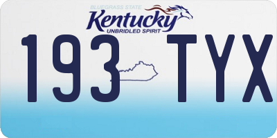 KY license plate 193TYX