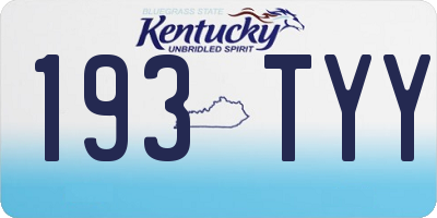 KY license plate 193TYY