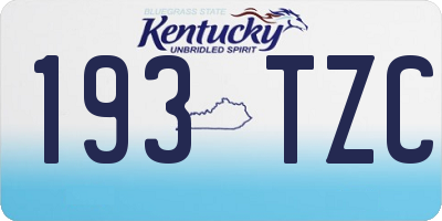 KY license plate 193TZC