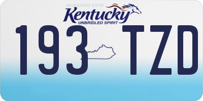 KY license plate 193TZD