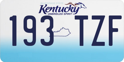KY license plate 193TZF