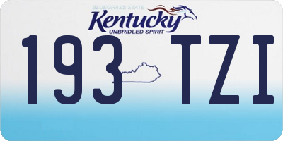 KY license plate 193TZI