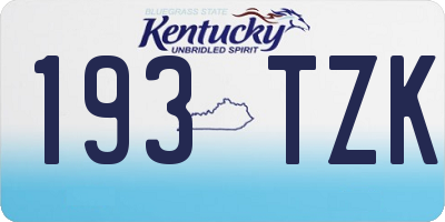 KY license plate 193TZK