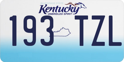 KY license plate 193TZL