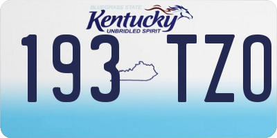 KY license plate 193TZO