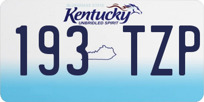 KY license plate 193TZP